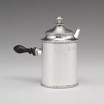 A Swedish Gustavian 18th century silver coffee-pot, mark of Pehr Zethelius, Stockholm 1807.