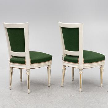 A pair of Gustavian style chairs, 20th century.