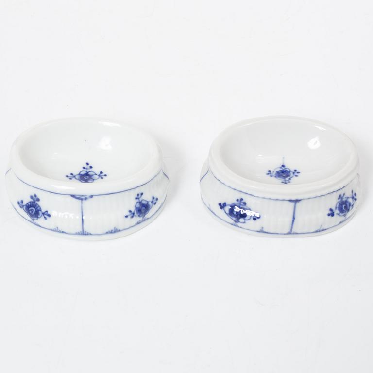 A Royal Copenhagen Denmark 'Blue Fluted' pair of salts, 19th century.