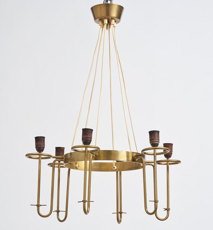 Hans-Agne Jakobsson, a rare ceiling lamp, Hans-Agne Jakobsson AB, Markaryd, 1950s.