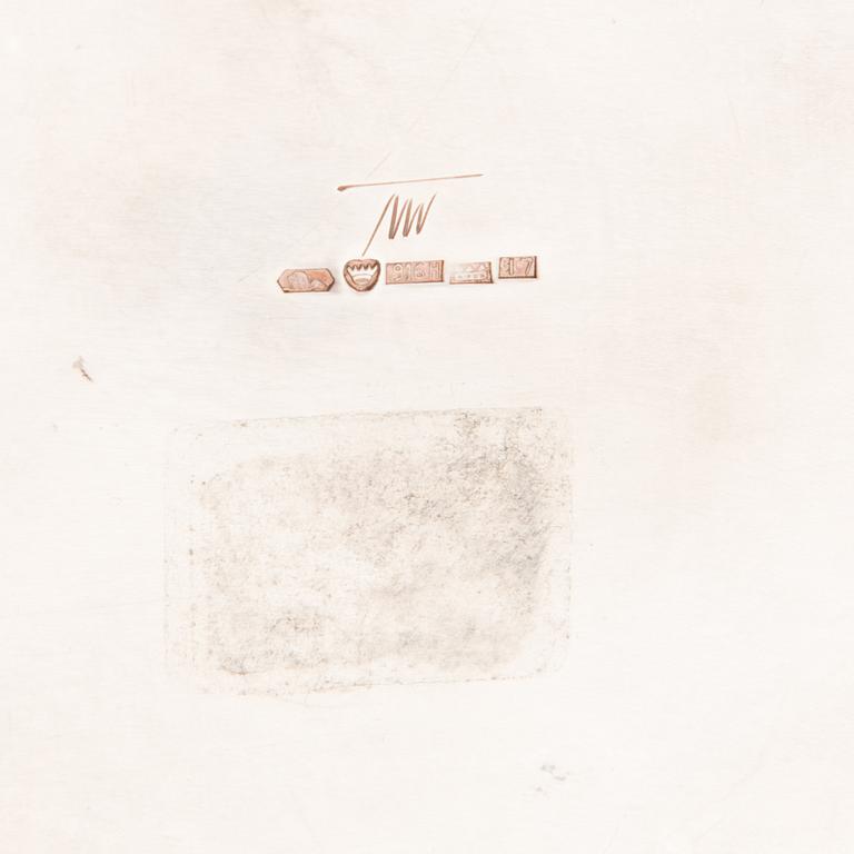 TAPIO WIRKKALA, KAFFEKANNA, SOCKERSKÅL OCH GRÄDDKANNA. Sign. TW. Silver, Kultakeskus, Tavastehus 1962 och -61.