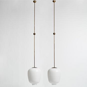 Harald Notini, a pair of ceiling lamps, model "11473", Arvid Böhlmarks Lampfabrik, 1940s.