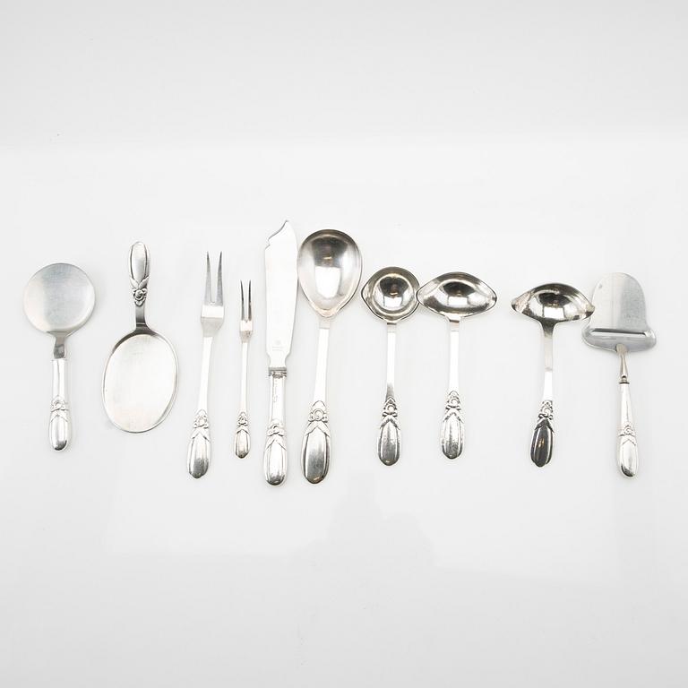 Evald Nielsen, Silver cutlery, 12 pieces, silver, Denmark.