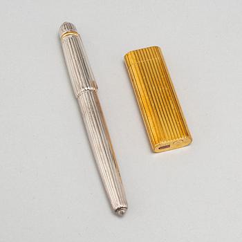 CARTIER, a fountain pen and a lighter.