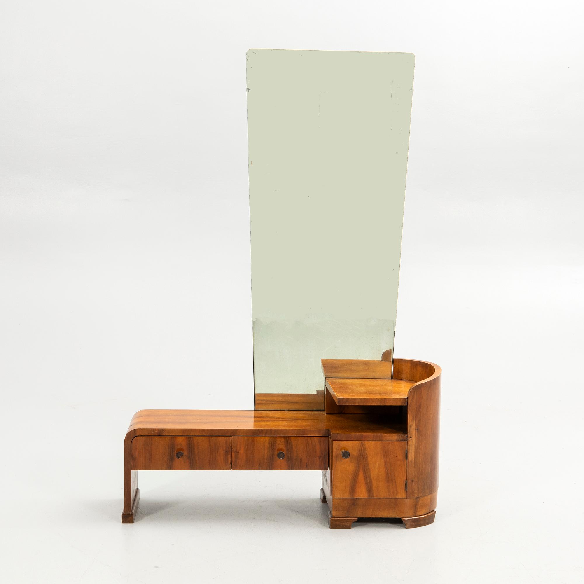 Console table with mirror, first half of the 20th century.