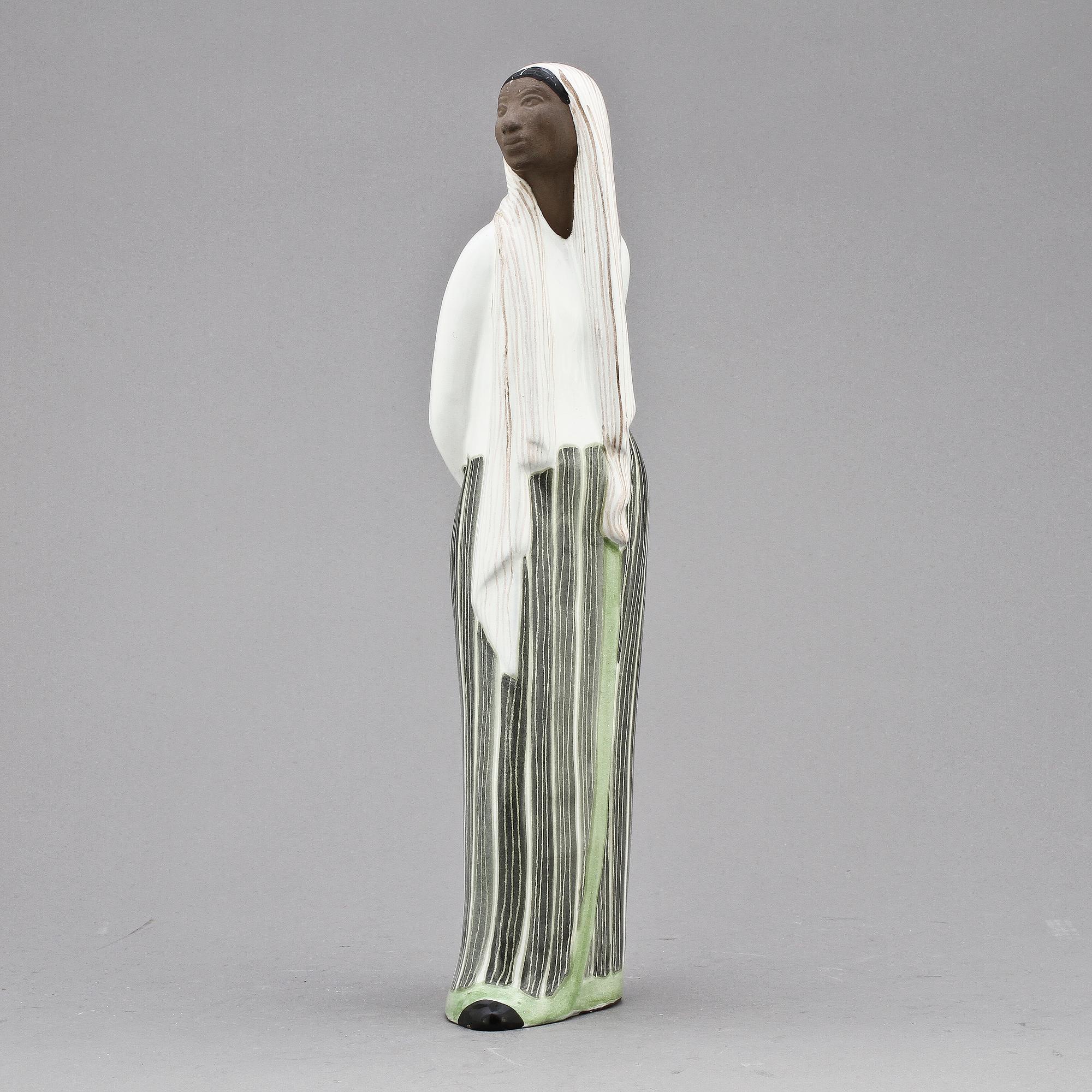 FIGURIN, lergods, Mari Simmulson, Upsala-Ekeby, 1950-tal, sign.