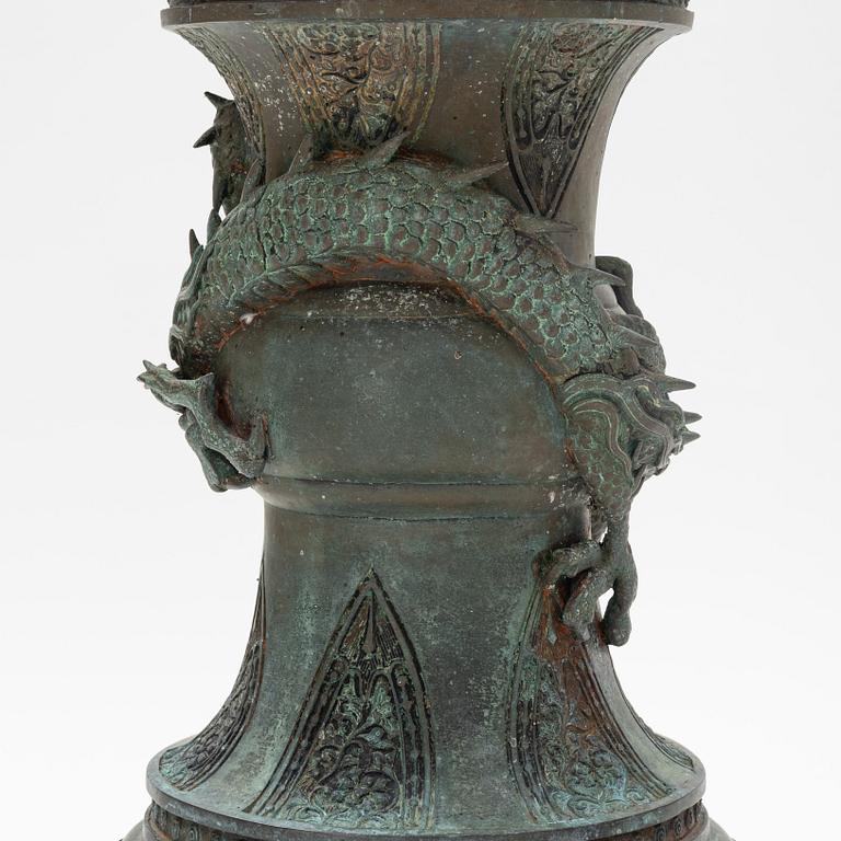 A large Japanese bronze garden lantern, early 20th Century.