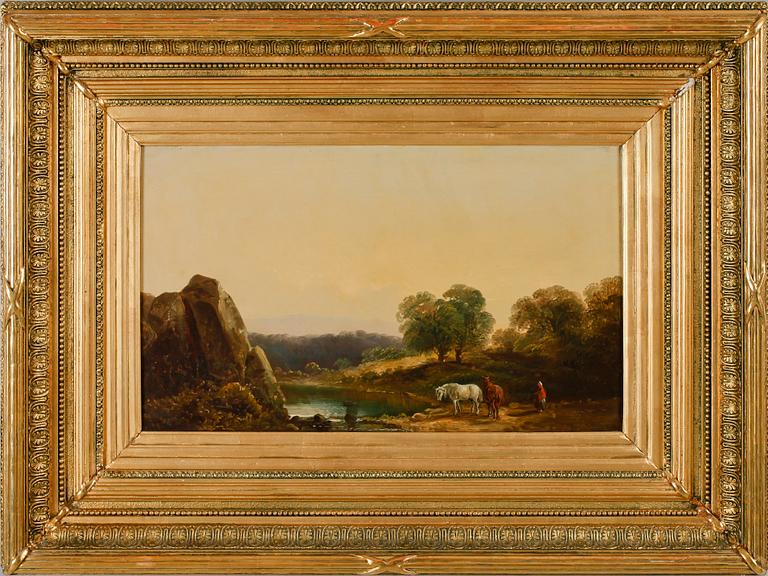 OKÄND KONSTNÄR, olja på duk, England, 1800-tal, otydligt sign.