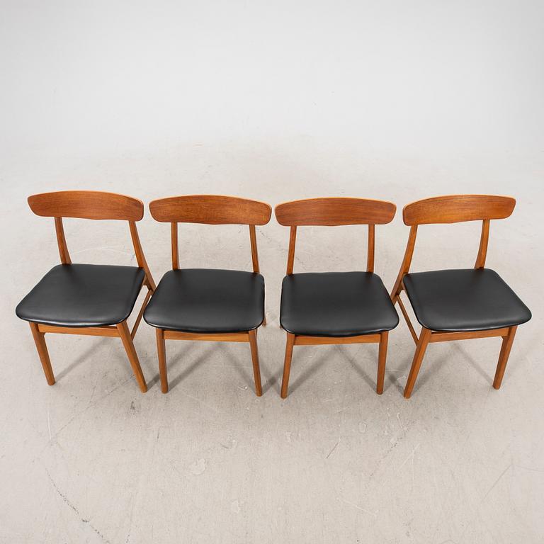 A set of four Mosbols teak chair from Findahls mobelfabrik 1960s.