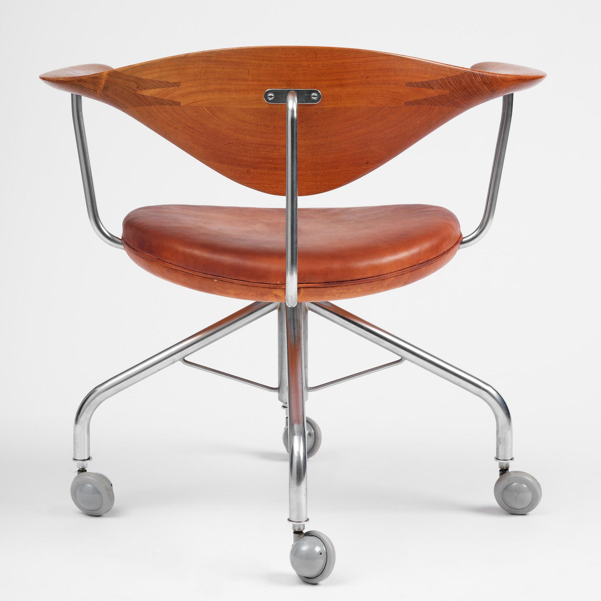 Hans J. Wegner, skrivbordsstol, "Swivel Chair" modell "JH502", Johannes Hansen, Danmark, 1950-60-tal.
