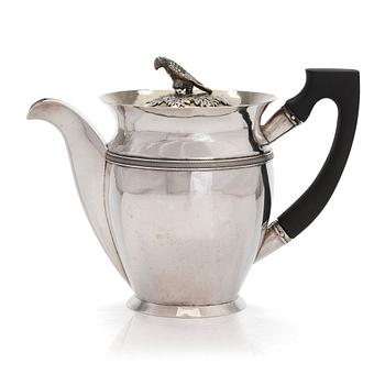 A silver coffee pot, maker's mark of N. N. Feofilov, Moscow 1816.