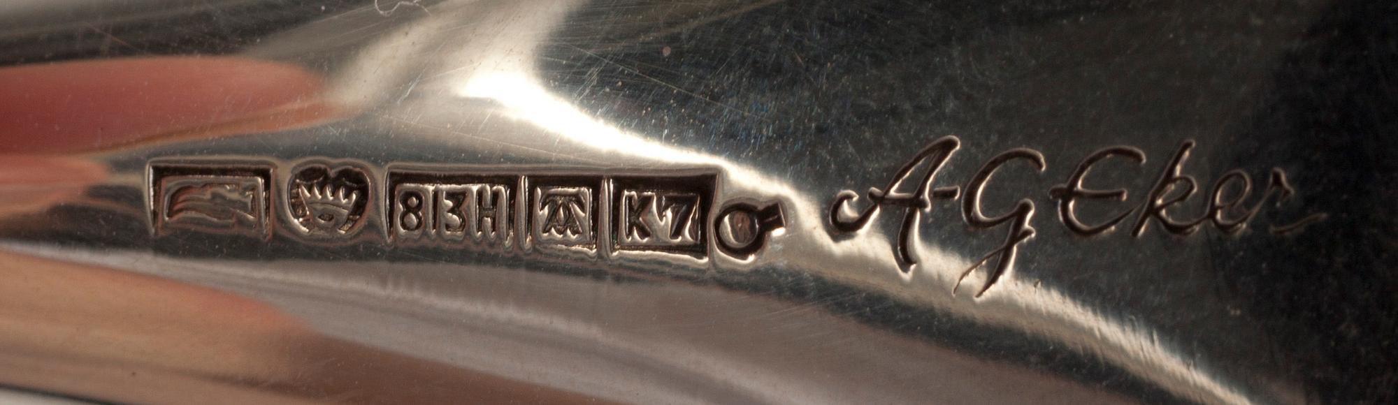 LJUSSTAKE, silver, Anna-Greta Eker, Auran Kultaseppä, Åbo 1963. Vikt ca 125 g.