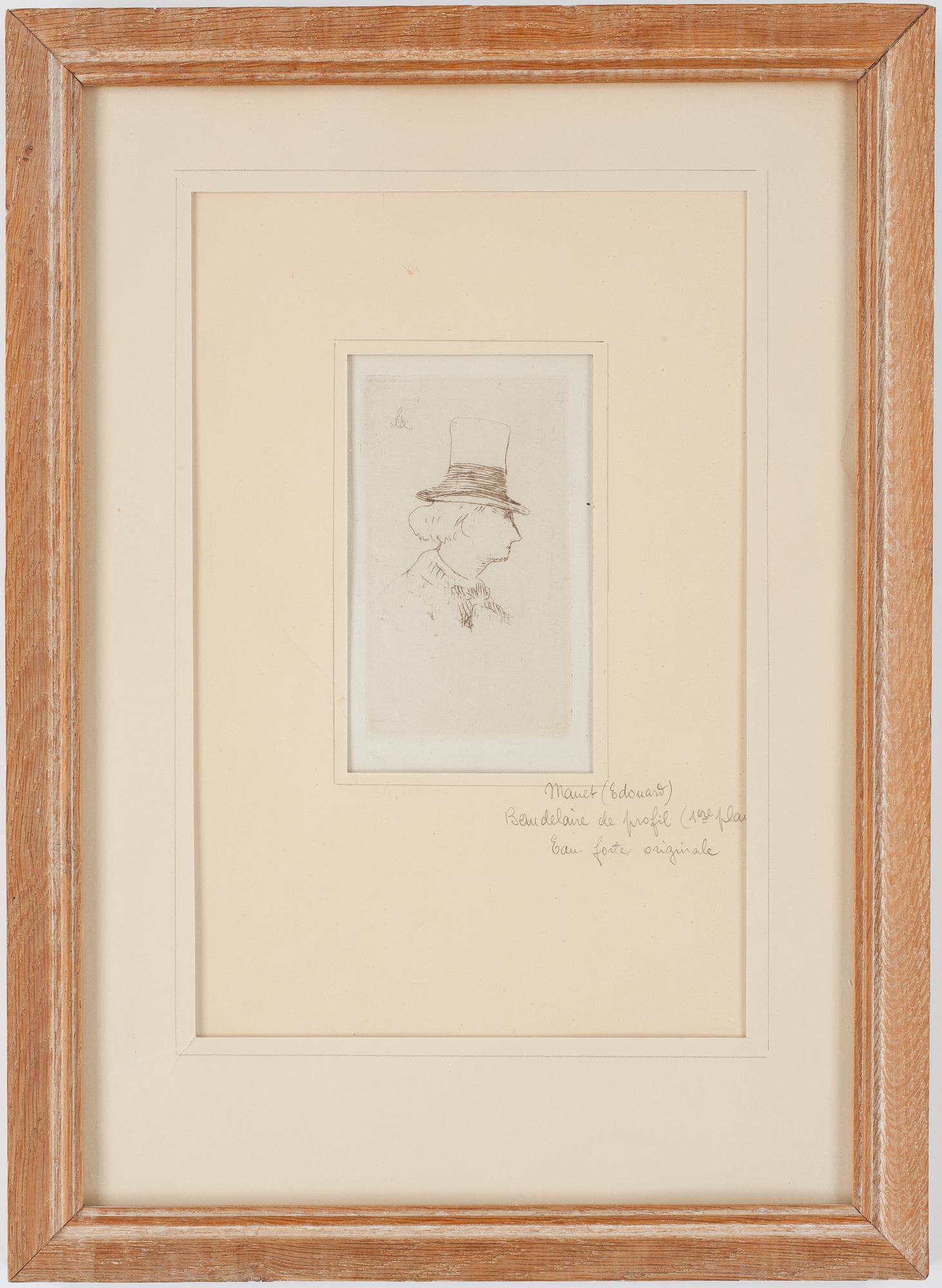 EDOUARD MANET, tillskriven, etsning, monogramsign i trycket.