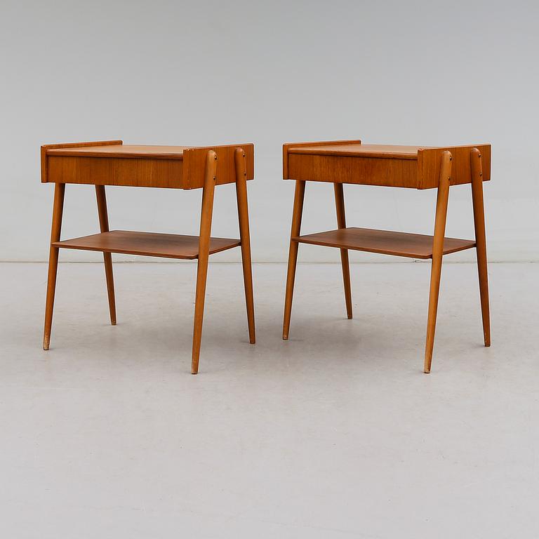 SÄNGBORD, 1 par, Carlström & Co Möbelfabrik, 1900-talets mitt.