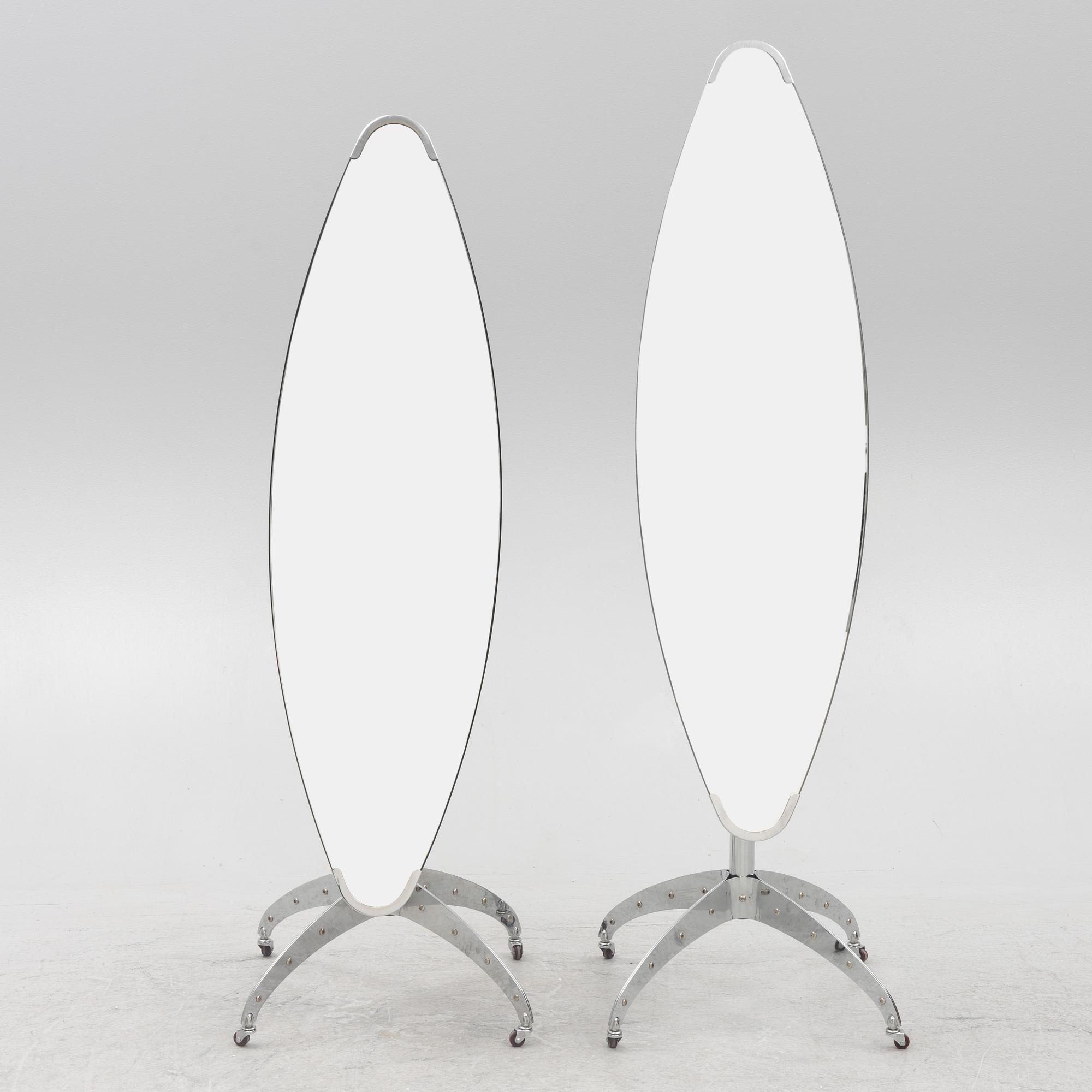 Yasu Sasamoto, floor mirrors, a pair, Dulton.