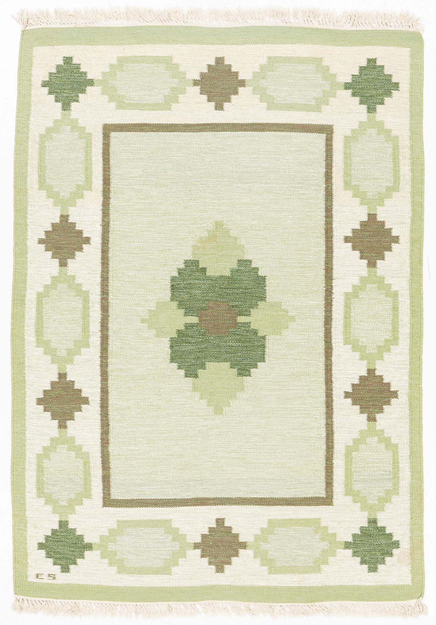 Matta, rölakan, signerad ES, 230 x 165 cm.