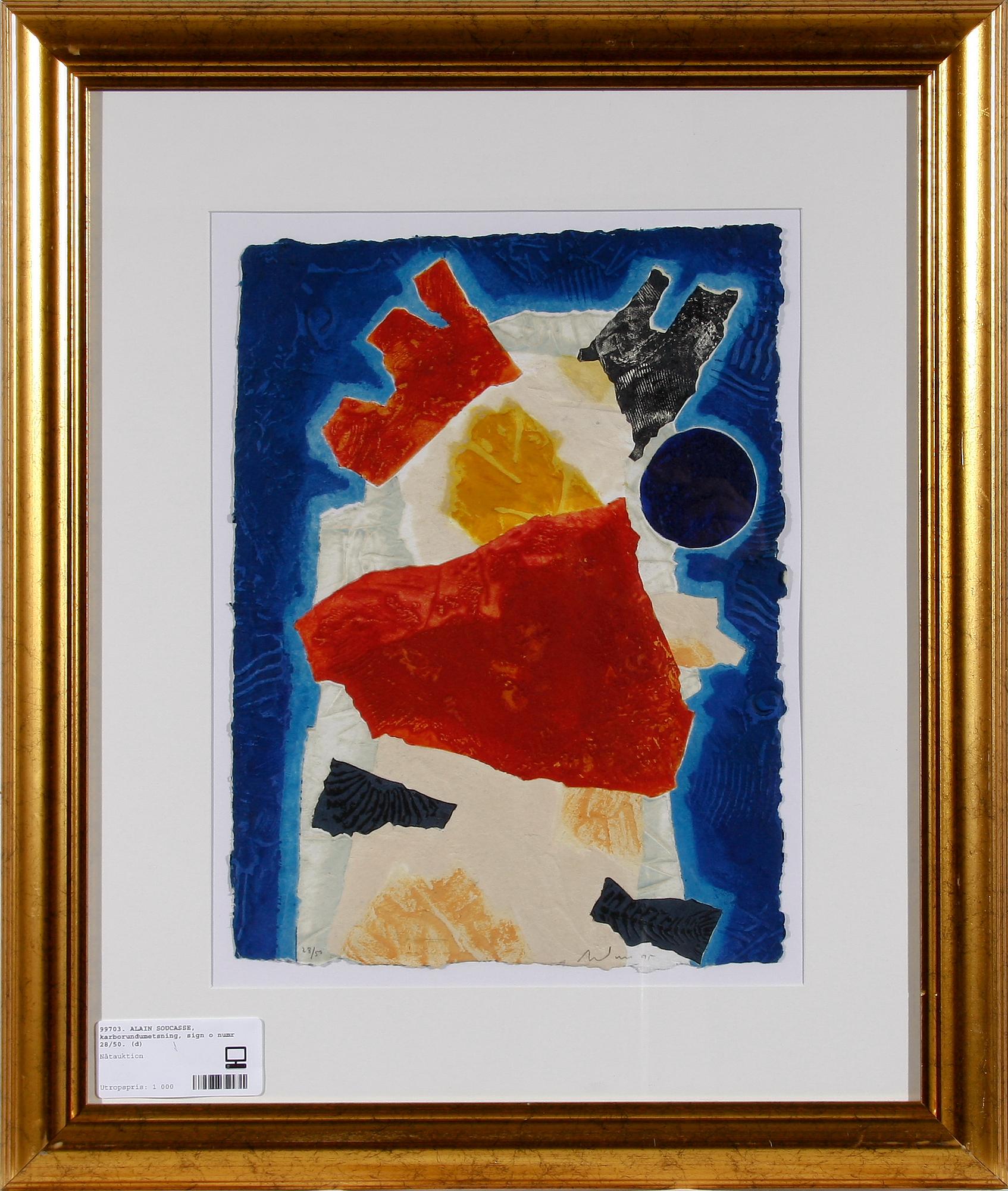 ALAIN SOUCASSE, karborundumetsning, sign o numr 28/50.