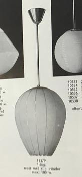 Harald Notini, taklampa, modell "11379", Arvid Böhlmarks Lampfabrik, Stockholm, 1940-tal.