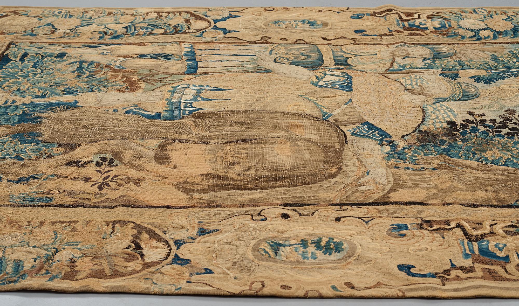 VÄVD TAPET, gobelängteknik, sannolikt "Godfrey of Bouillon", ca 331 x 234,5-237 cm, Flandern 1600-tal.