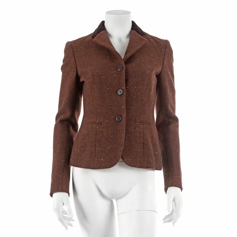 RALPH LAUREN, a brown wool- and cashmere blend jacket, size US 4.