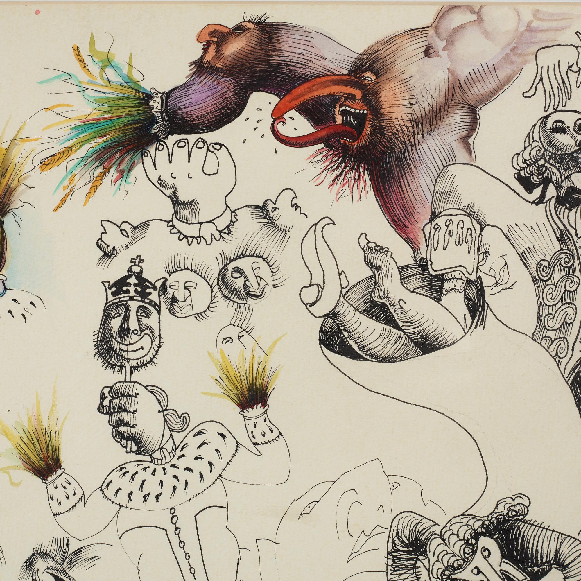 Ulf Rahmberg, mixed media on paper, dated dec XXII -83. On verso signed with monogram.