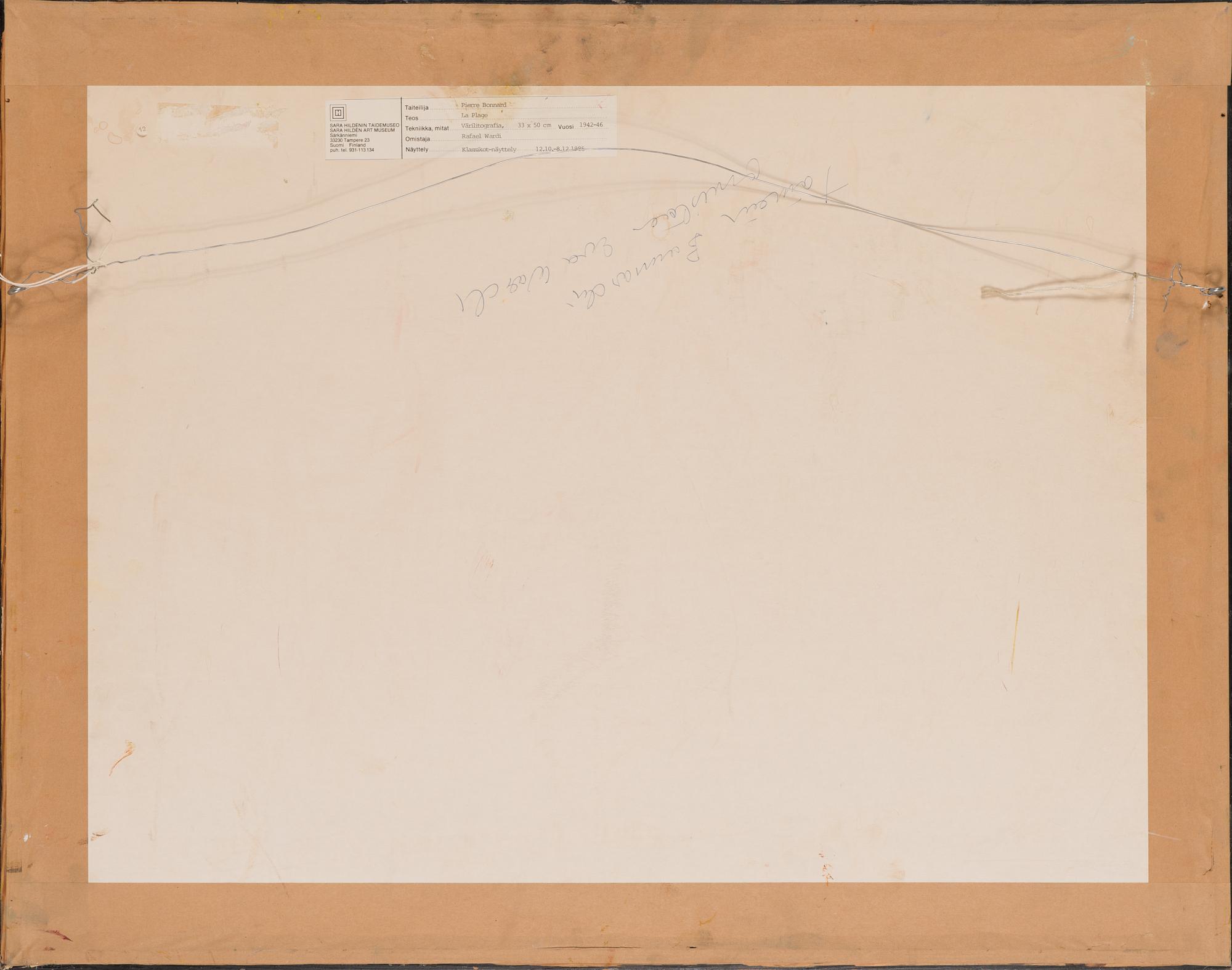 Pierre Bonnard, signeerattu ja numeroitu 45/80.