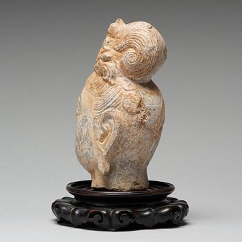 A stone sculpture of Guanyin, presumably Ming dynasty, 17th Century.