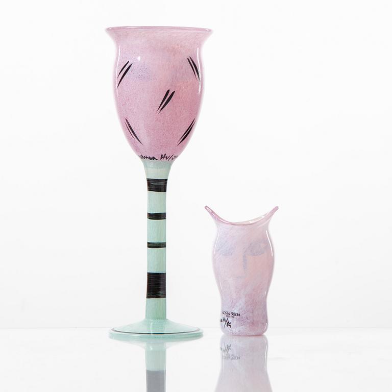 PARTI GLAS, 5 delar. Bl a Ulrica Hydman-Vallien, Kosta Boda och Alvar Aalto.