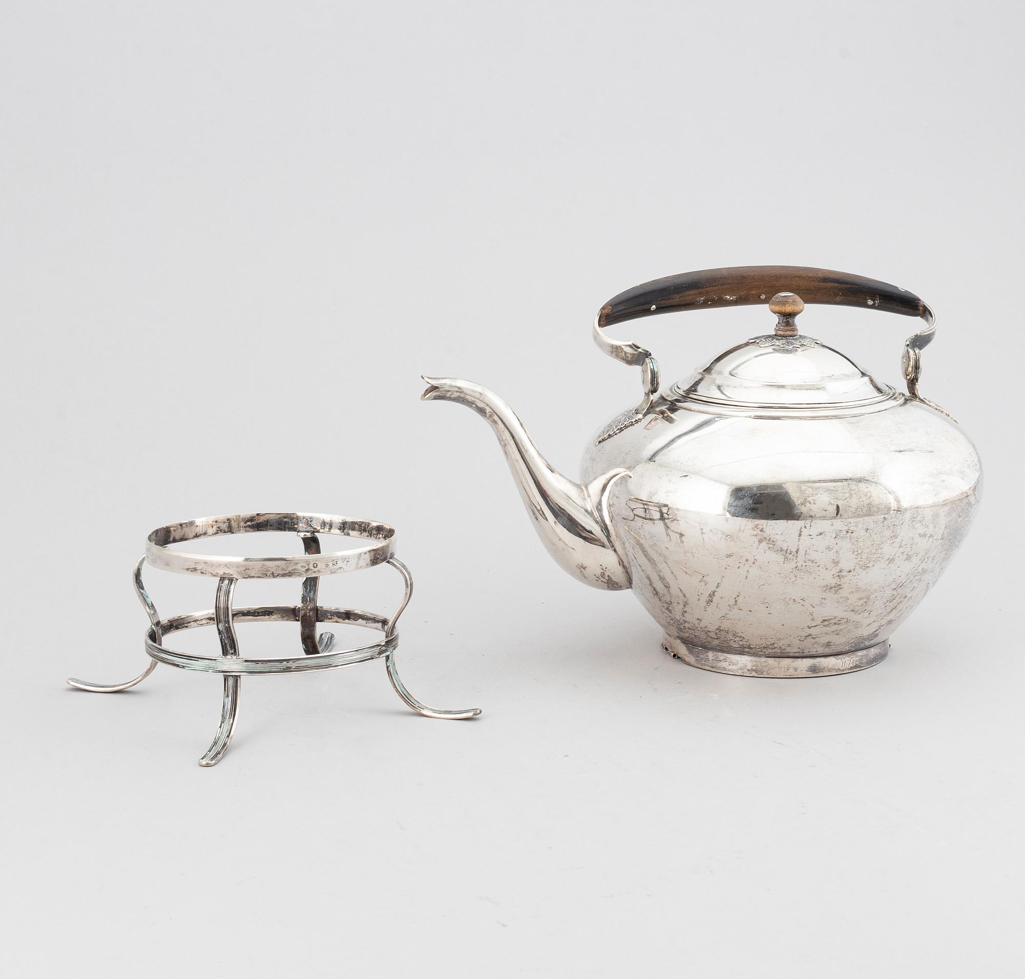 JOHAN FREDRIK BIÖRNSTEDT, a silver teapot, Stockholm 1816-17.