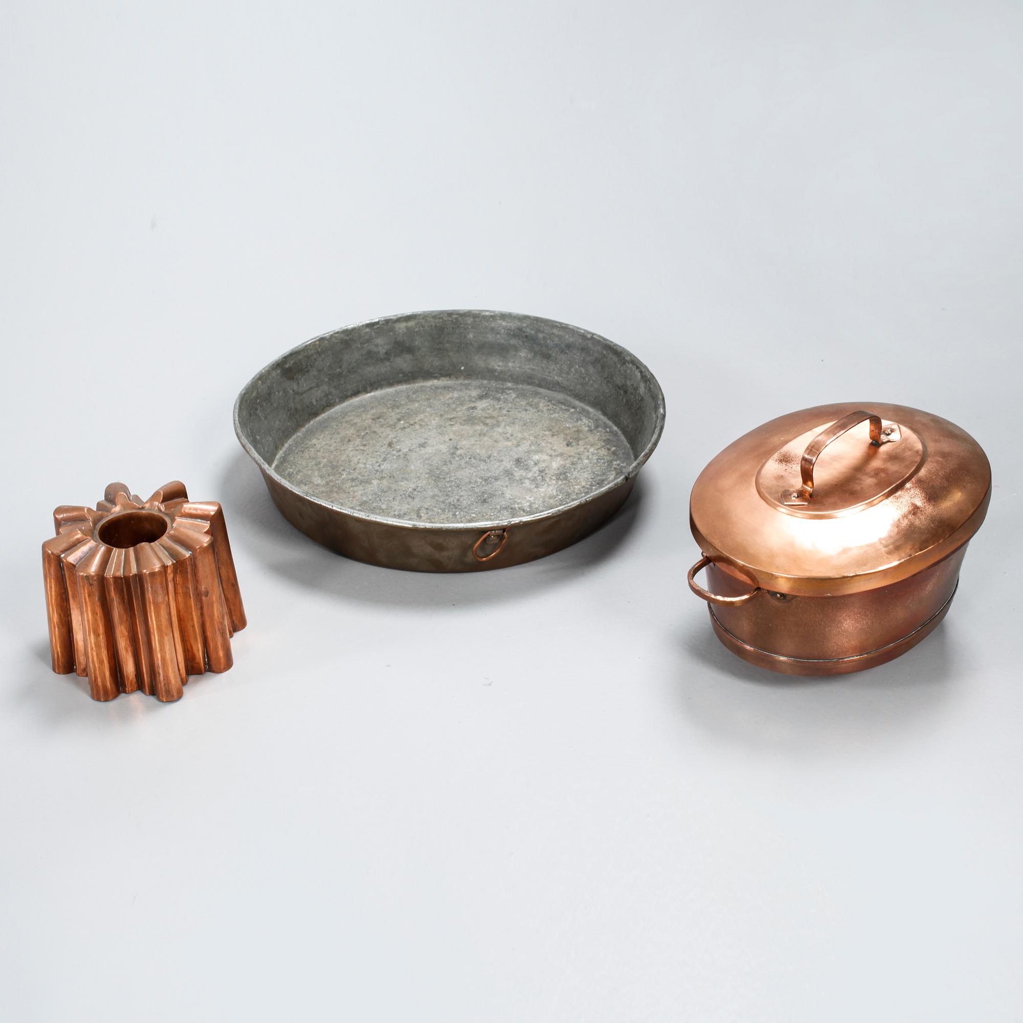 A collection of 19th century copper objects, 3 pcs. - Bukowskis