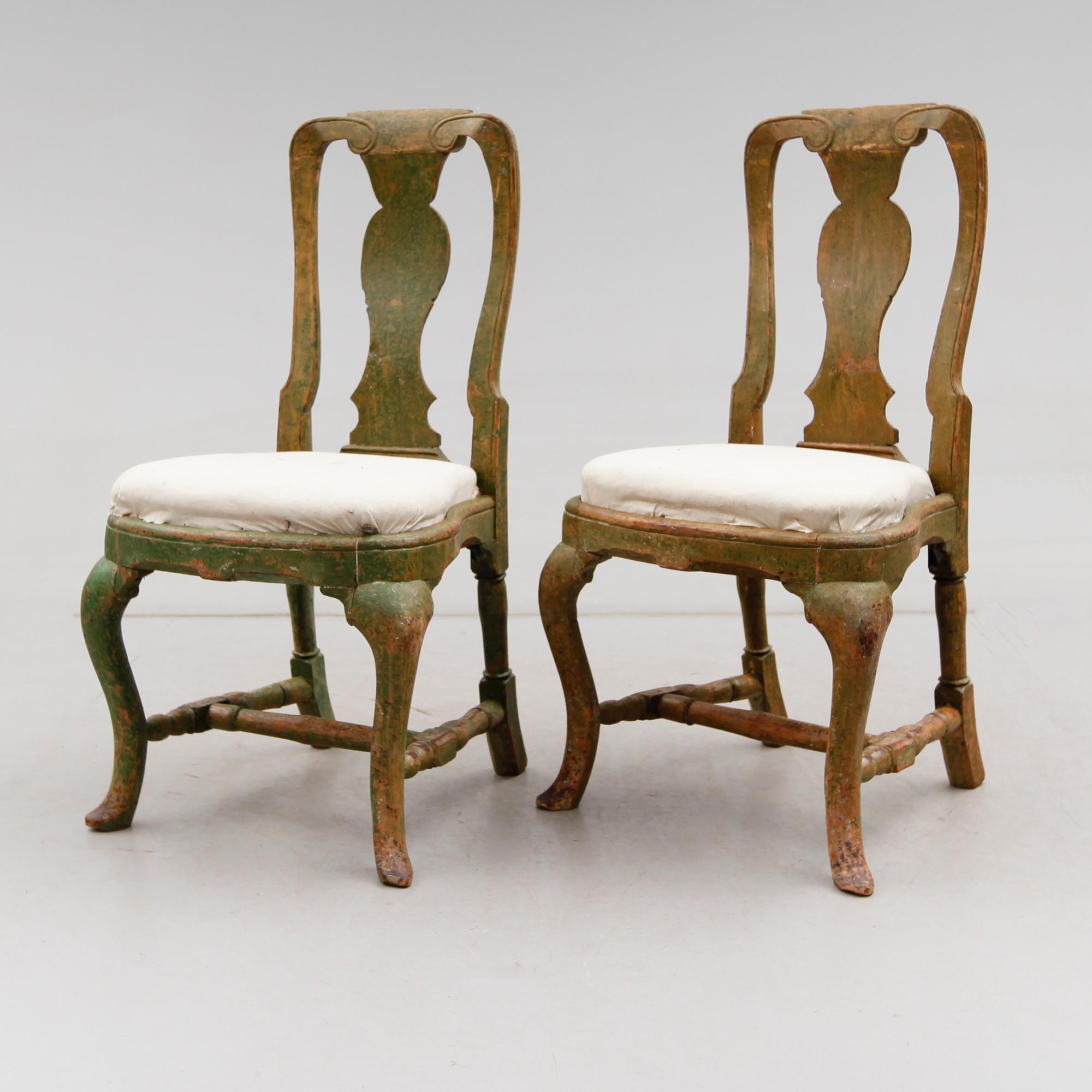 STOLAR, 1 par, senbarock, 1700-tal.