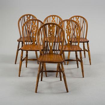 Six oak chairs from Reprodux, second half of the 20th century.