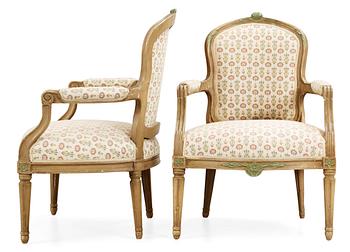 A pair of Royal Gustavian armchairs 1778.