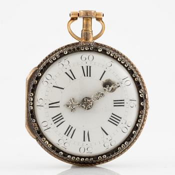 A gold and diamond pocket watch by Charles Le Roy (watchmaker in Paris 1733-71).