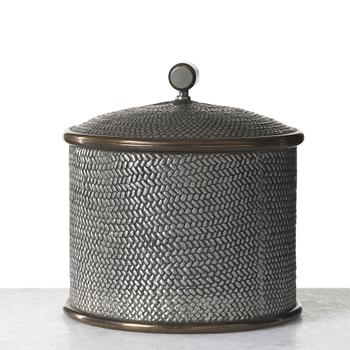 Björn Trägårdh, a pewter and brass jar with cover by Svenskt Tenn, Stockholm 1952.