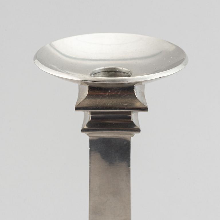 Just Andersen, ljusstakar, ett par, tenn, Danmark, 1920-30-tal.