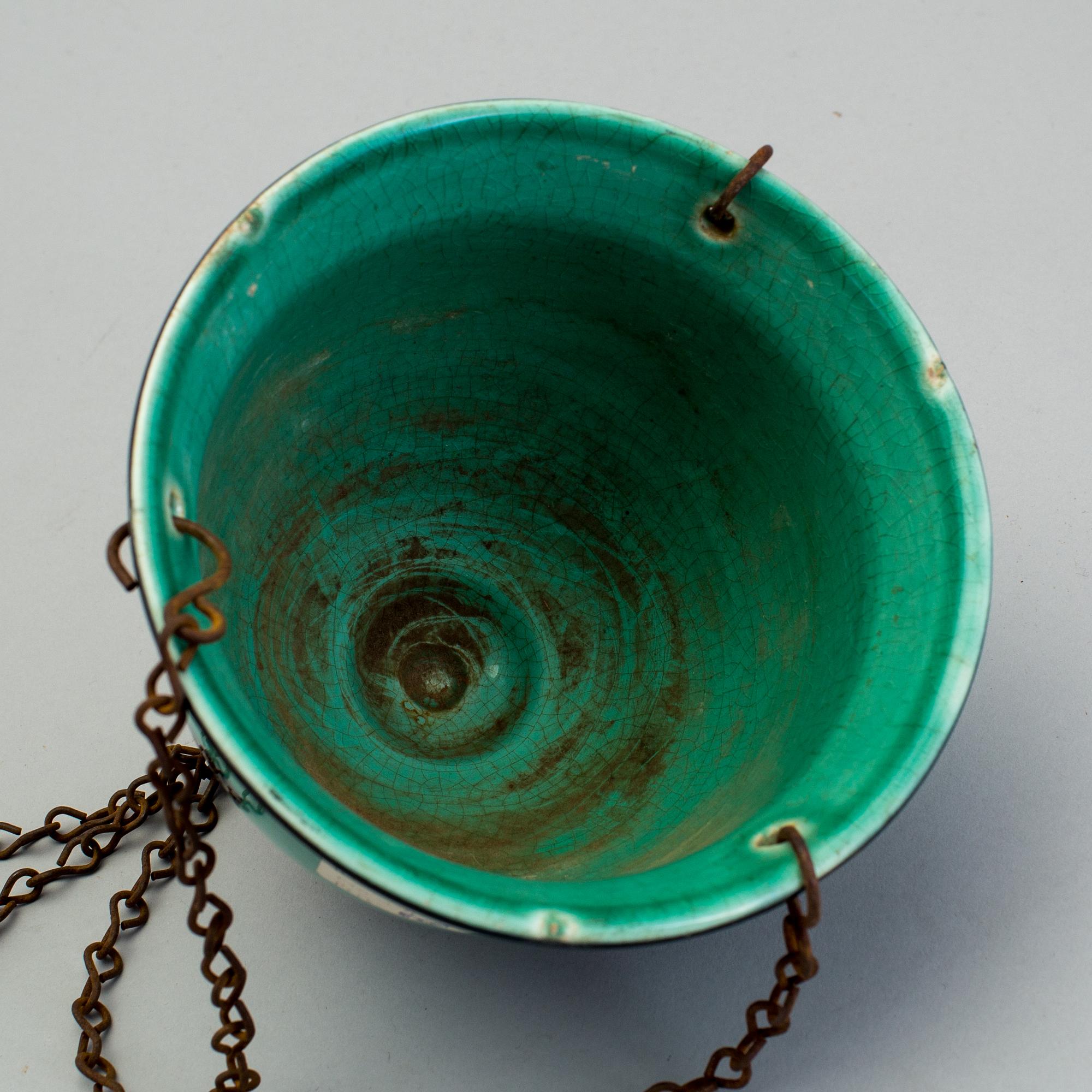 ILSE CLAESSON, "Serie V", ampel i flintgods, Rörstrand 1930-tal.