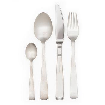 Jacob Ängman, Cutlery set, 32 pieces, silver, “Rosenholm” pattern, including GAB, Eskilstuna, 1998.