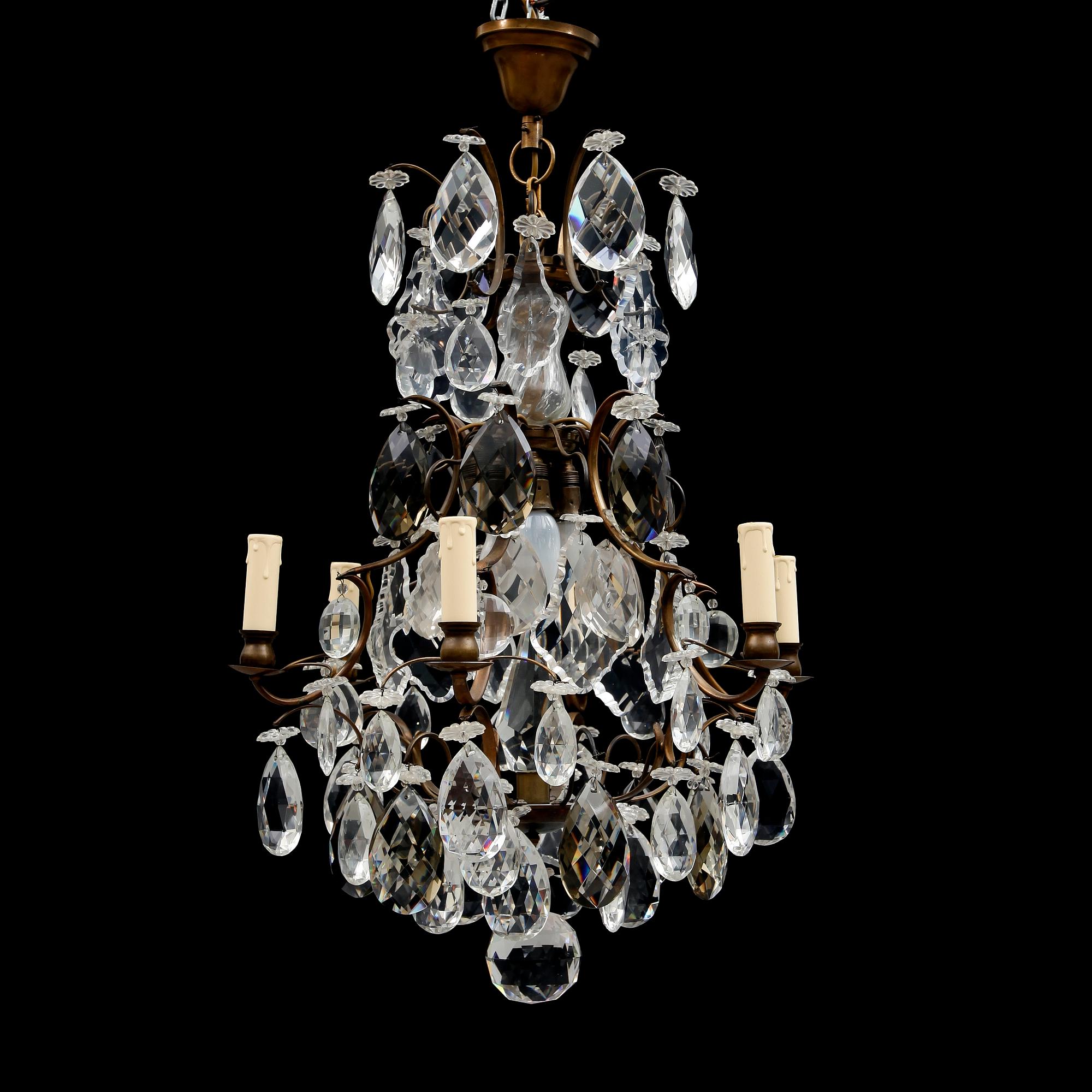 LJUSKRONA, barockstil, 1900-talets andra hälft. Höjd 84 cm.