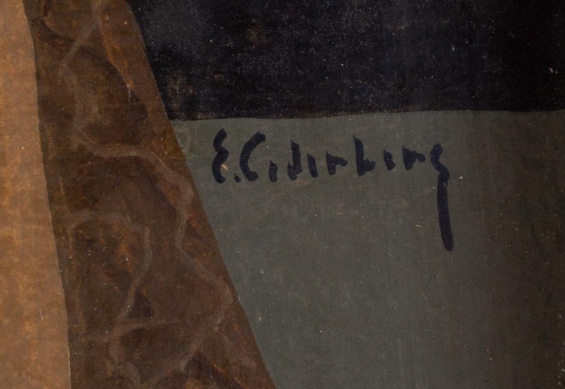 Eric Cederberg, Komposition med kvinnoansikte, frukter och kalla.