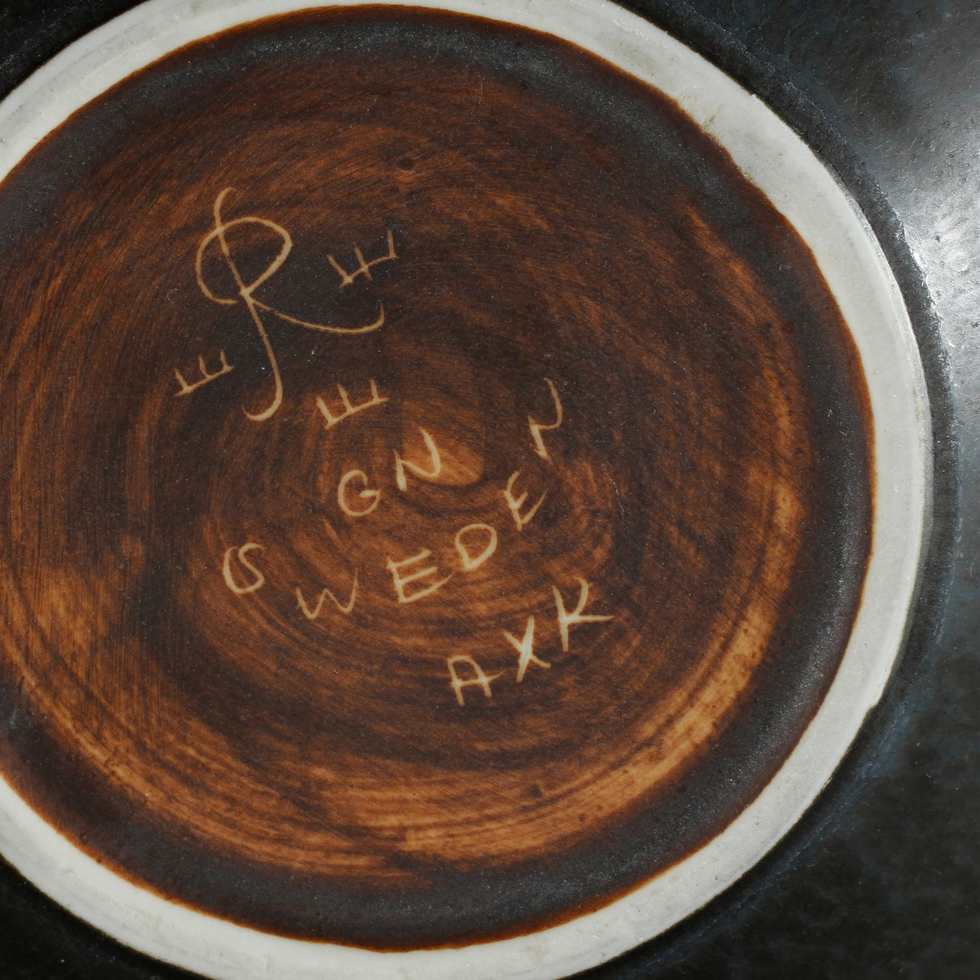 KANNA, TEKANNA samt SKÅL, stengods, Gunnar Nylund, Rörstrand, 1900-talets andra hälft.