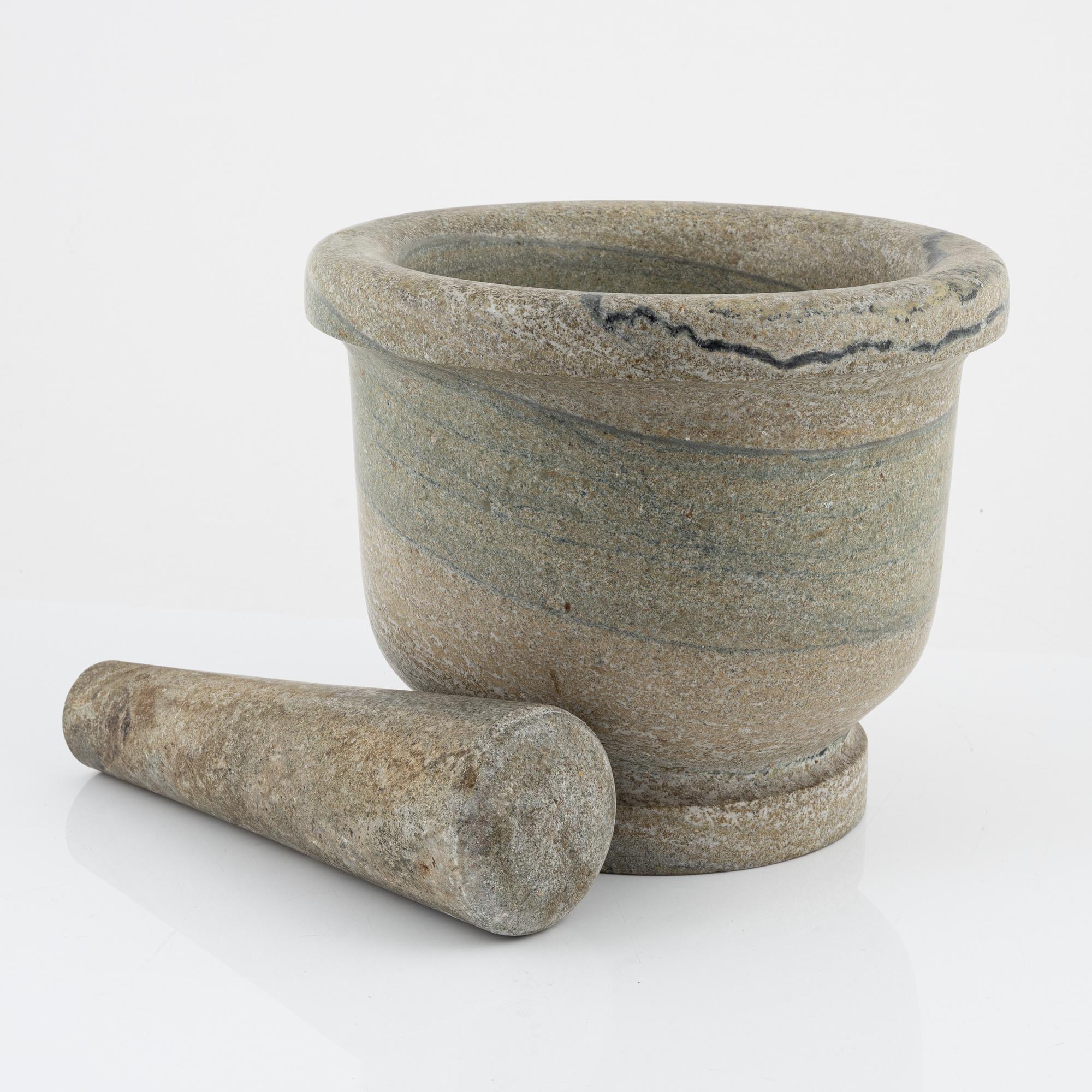 A marble mortar.