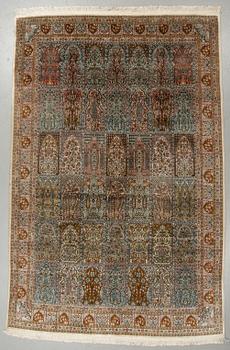 A CARPET SILK KASHMIR, CA 311 X 205 CM.
