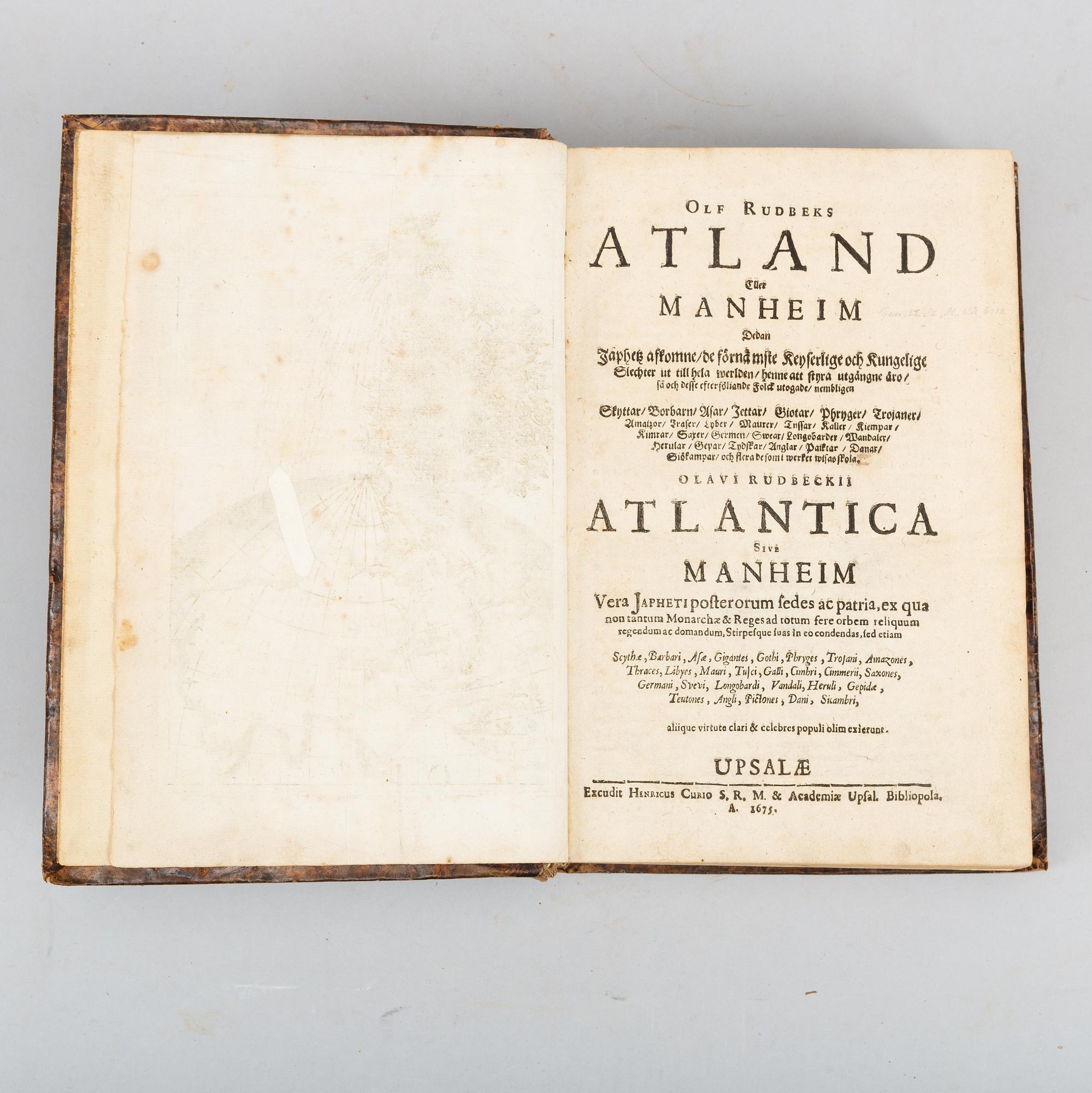 Rudbeck’s Atlantica (5 vol).