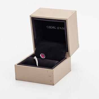 Georg Jensen "Carnival", an 18K white gold ring with a tourmaline and diamonds ca. 0.15 ct. Marked 1863. Denmark.