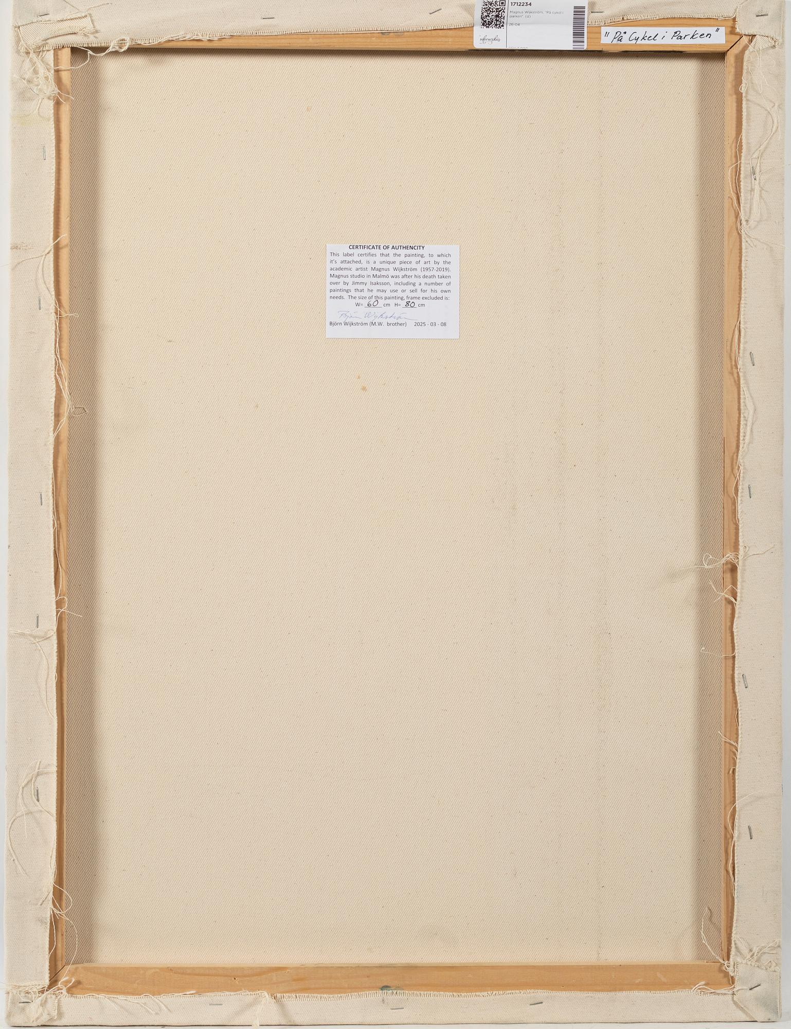 Magnus Wijkström, "På cykel i parken".