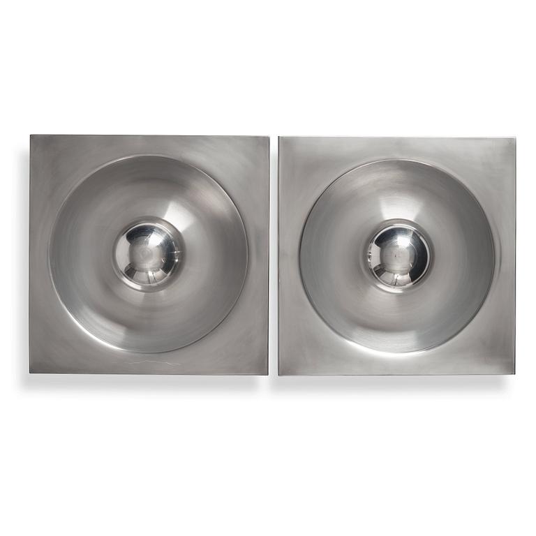 Verner Panton, a pair of wall/ceiling lamps, Louis Poulsen, Denmark1960-70's.