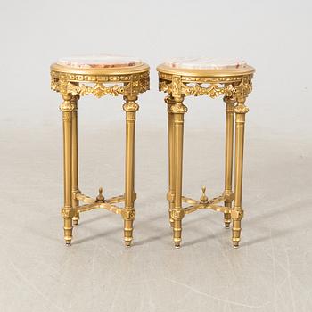 Side tables/Pedestals a pair Louis XVI style early 20th century.
