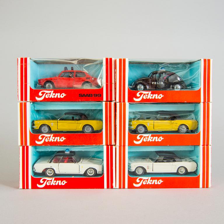 A lot of 12 Tekno cars, Denmark, 1960s.