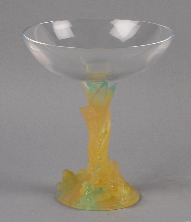 GLAS PÅ FOT, glas och pâte de verre. Jugendstil, Daum, France, 1900/2000-tal.